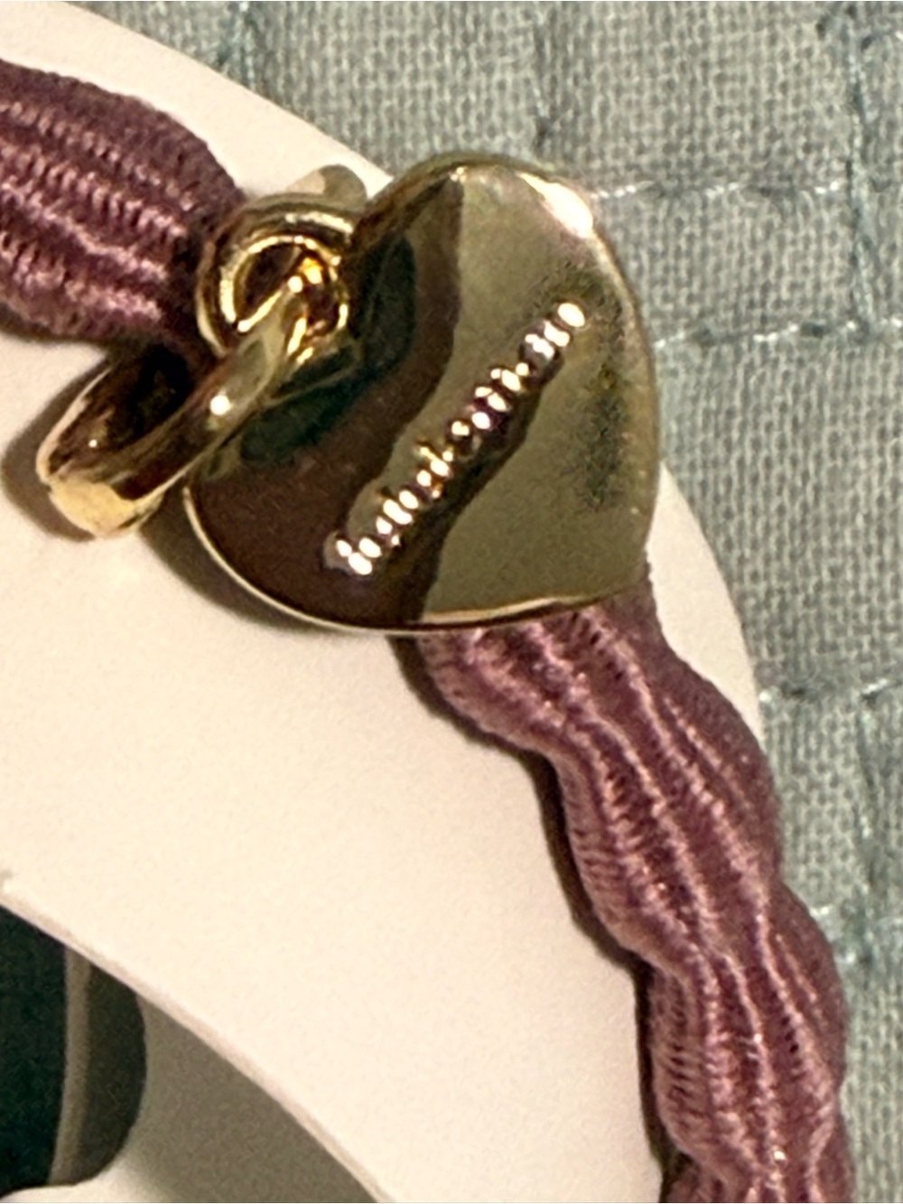 lululemon, NWT, elastic hair tie or bracelet features Heart Charm lululemon logo - Picture 3 of 5